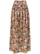 Adriana Degreas - Printed Maxi Skirt - Women - Cotton/spandex/elastane/viscose - G, Beige, Cotton/spandex/elastane/viscose