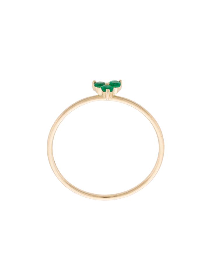 Ef Collection Emerald Trio Stack Ring - Metallic