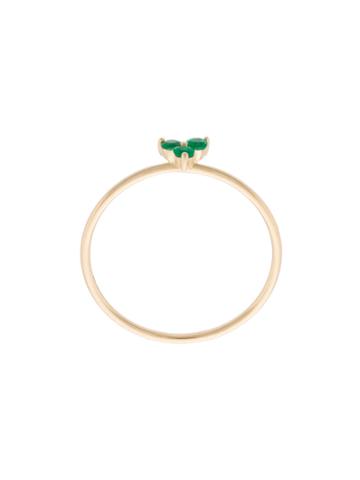 Ef Collection Emerald Trio Stack Ring - Metallic