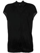 Rick Owens Draped Collar T-shirt - Black