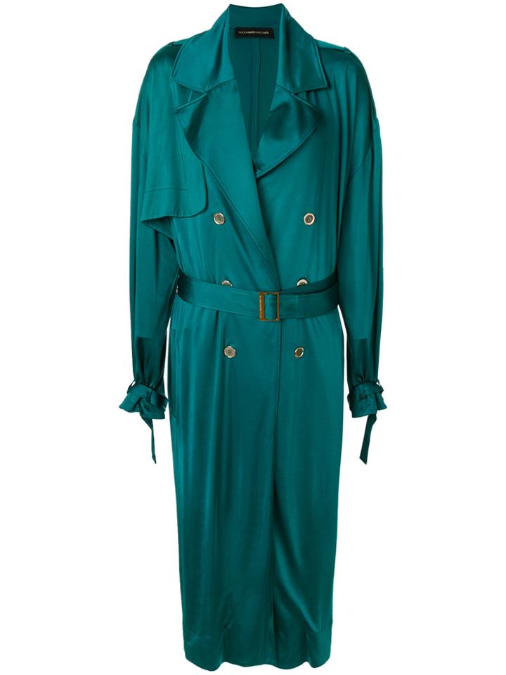 Alexandre Vauthier Long Belted Coat - Green