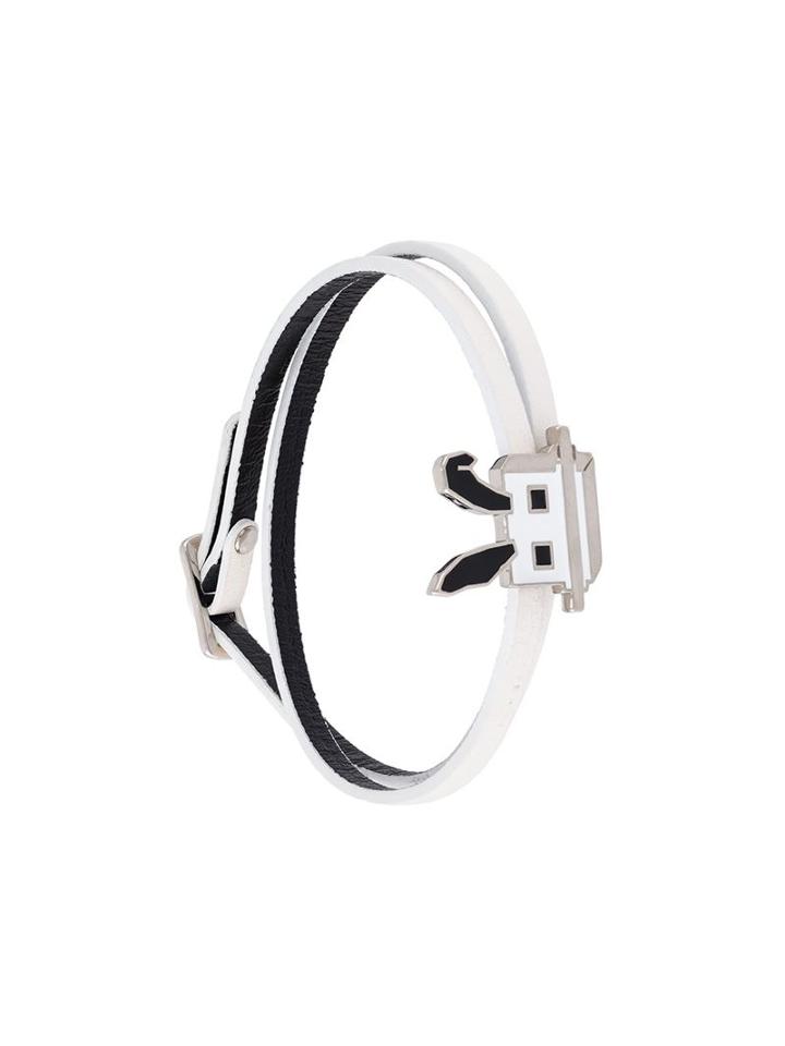 Mcq Alexander Mcqueen Electro Bunny Wrap Bracelet, Women's, White, Calf Leather