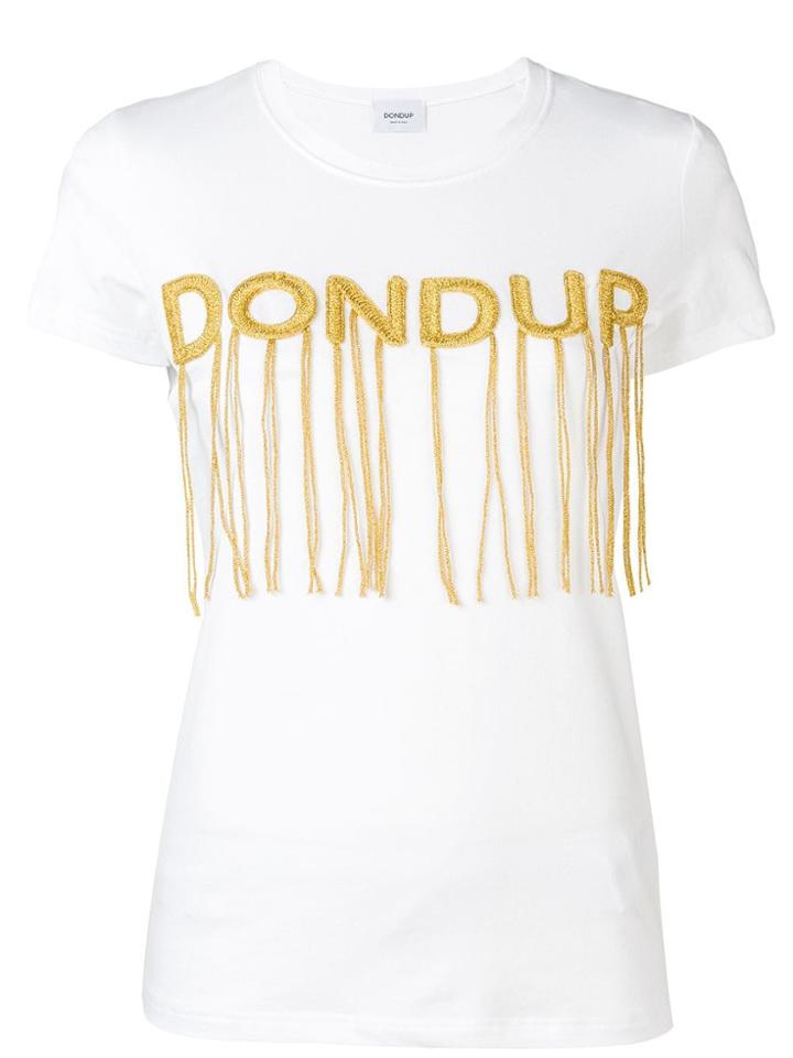 Dondup Logo Embroidered T-shirt - White