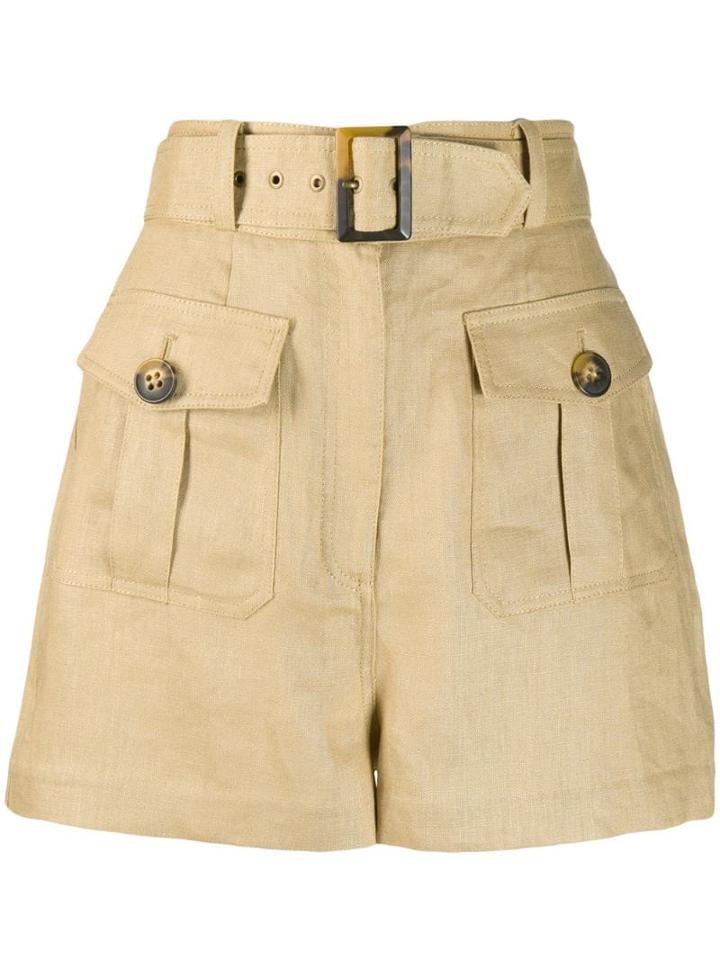 Zimmermann High Waisted Shorts - Neutrals