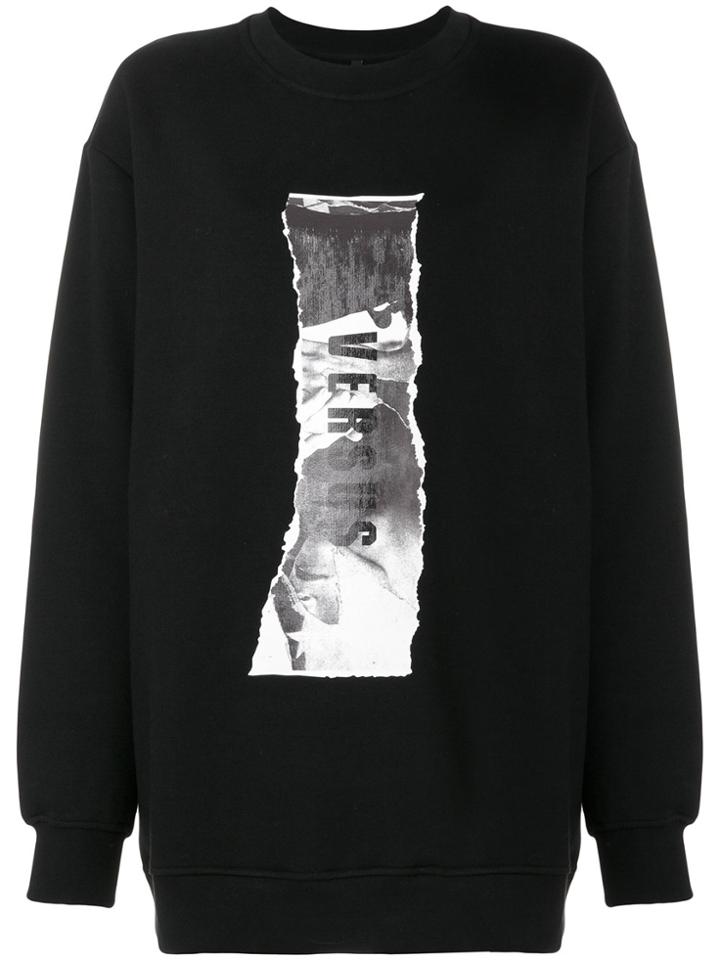 Versus Newspaper Logo Print Sweatshirt - Black