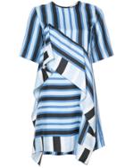 Dvf Diane Von Furstenberg Short-sleeve Ruffle Front Mini Dress - Blue