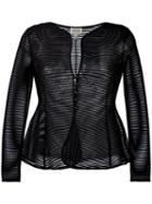 Armani Collezioni Sheer Flared Jacket, Women's, Size: 38, Black, Polyamide/spandex/elastane