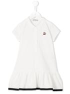 Moncler Kids Peplum Hem Polo Dress, Kids Unisex, Size: 6 Yrs, White, Cotton/spandex/elastane