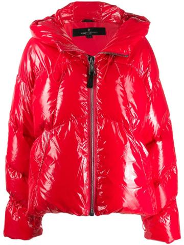 Nicole Benisti Patent Padded Jacket - Red