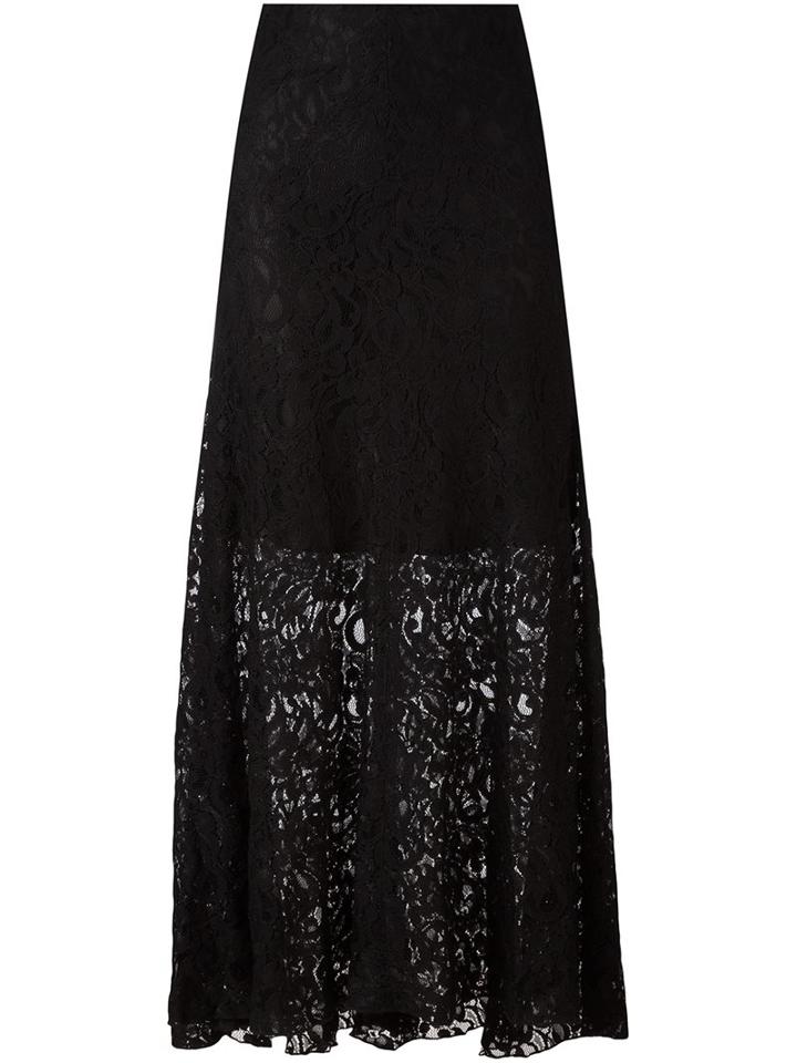 I'm Isola Marras Long Lace Skirt, Women's, Size: 42, Black, Viscose/polyamide/acetate