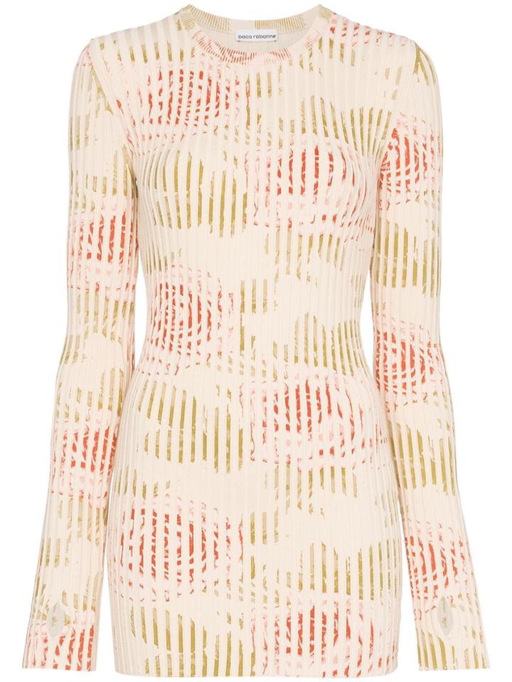Paco Rabanne Floral Print Knitted Top - V100 Multicoloured