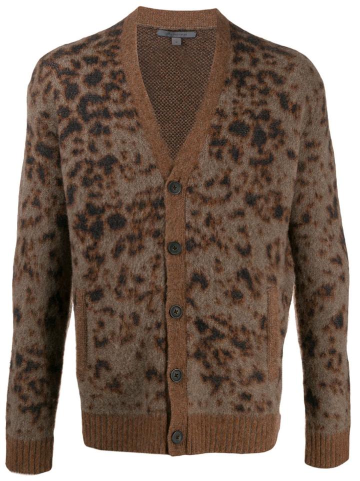 John Varvatos Burnout-effect Cardigan - Brown