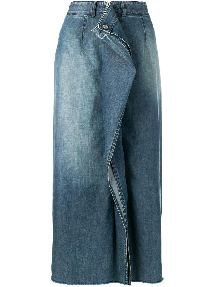 Maison Margiela Gathered Front Denim Skirt - Blue