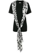 Mm6 Maison Margiela Drape Scarf T-shirt - Black