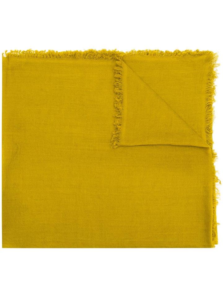 Ann Demeulemeester Frayed Trim Scarf - Yellow