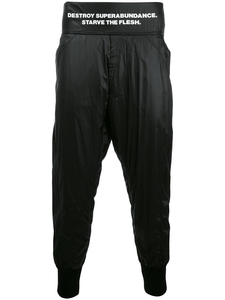 Julius 'destroy' Drop Crotch Joggers - Black