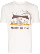 And Wander Made In Fall Print T-shirt - White