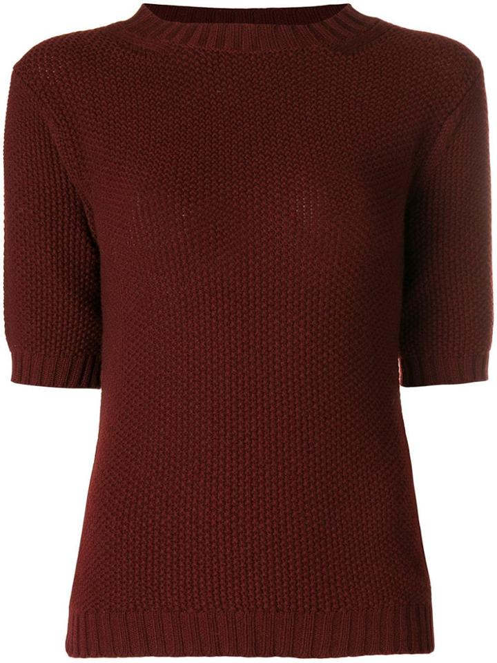 Holland & Holland Short-sleeve Fitted Sweater - Brown