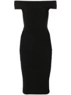 Mcq Alexander Mcqueen Fitted Bardot Dress - Black