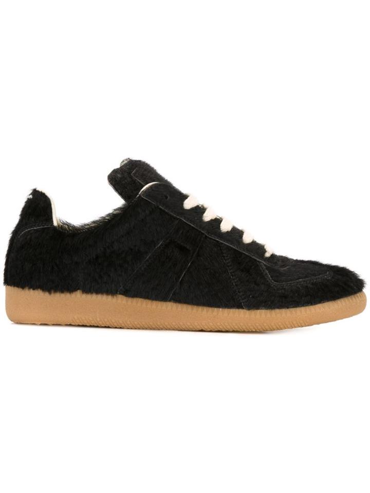 Maison Margiela Replica Sneakers, Women's, Size: 37, Black, Camel Fur/rubber/lamb Skin