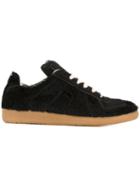 Maison Margiela Replica Sneakers, Women's, Size: 37, Black, Camel Fur/rubber/lamb Skin
