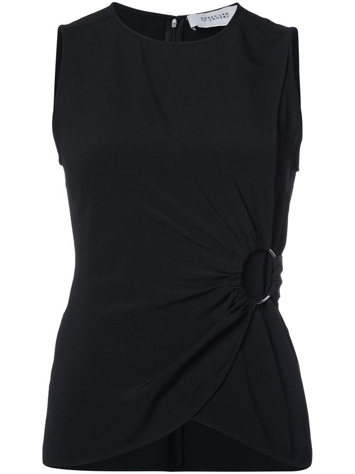 Derek Lam 10 Crosby - Ruched Sleeveless Top - Women - Silk/acetate - 6, Black, Silk/acetate