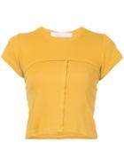 Eckhaus Latta - Jersey Crop Top - Women - Cotton - S, Yellow/orange, Cotton