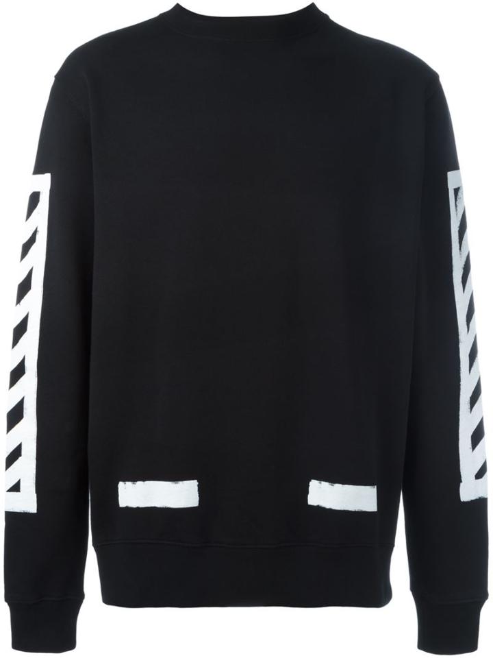 Off-white Logo Print Sweatshirt, Men's, Size: Large, Black, Cotton