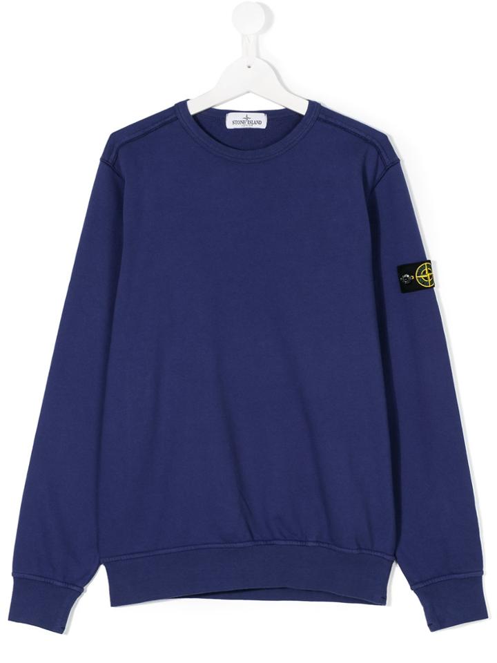 Stone Island Junior Classic Logo Patch Sweatshirt - Blue
