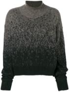 Isabel Benenato Roll-neck Gradient Sweater - Black
