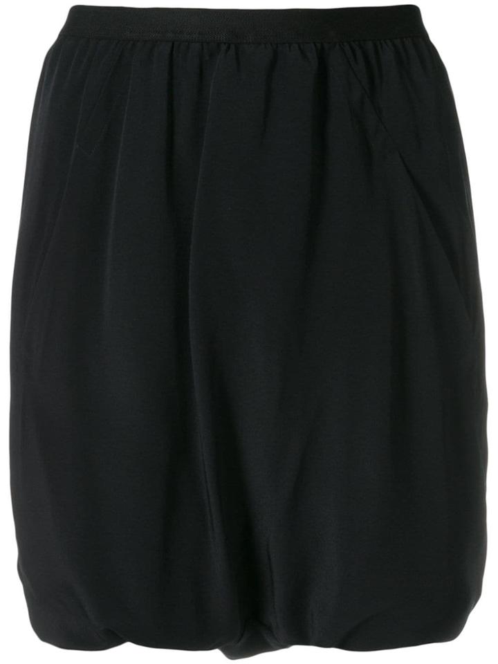 Rick Owens Ruffled Silk Shorts - Black