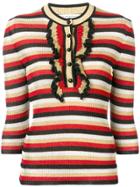 Philosophy Di Lorenzo Serafini Striped Ruffled Sweater - Red