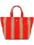 Msgm Striped Canvas Maxi Shopper - Orange