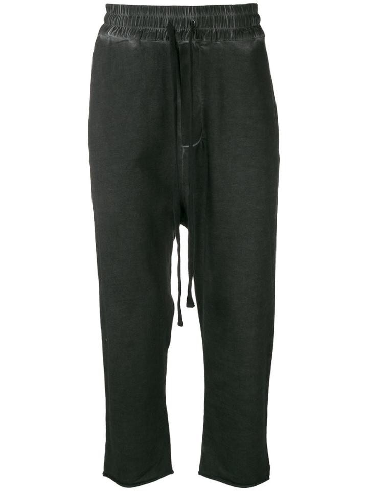 Thom Krom Cropped Drawstring Trousers - Grey