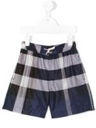 Burberry Kids - Checked Shorts - Kids - Polyester - 7 Yrs, Blue