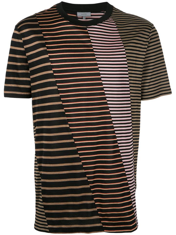 Lanvin Striped Panel T-shirt - Black