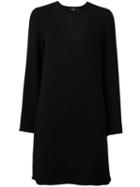 Theory - Deep V Neck Dress - Women - Polyester/triacetate - S, Black, Polyester/triacetate
