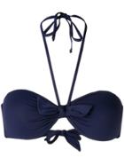 Fisico Ruched Halter Bandeau Bikini - Blue