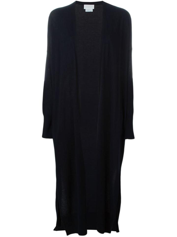 Dkny Long Open Front Cardigan, Women's, Size: S, Blue, Cotton