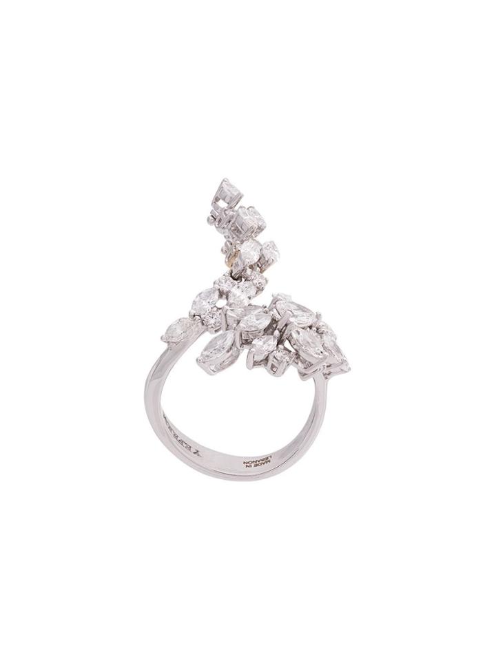 Yeprem Diamond Embellished Ring - White Gold
