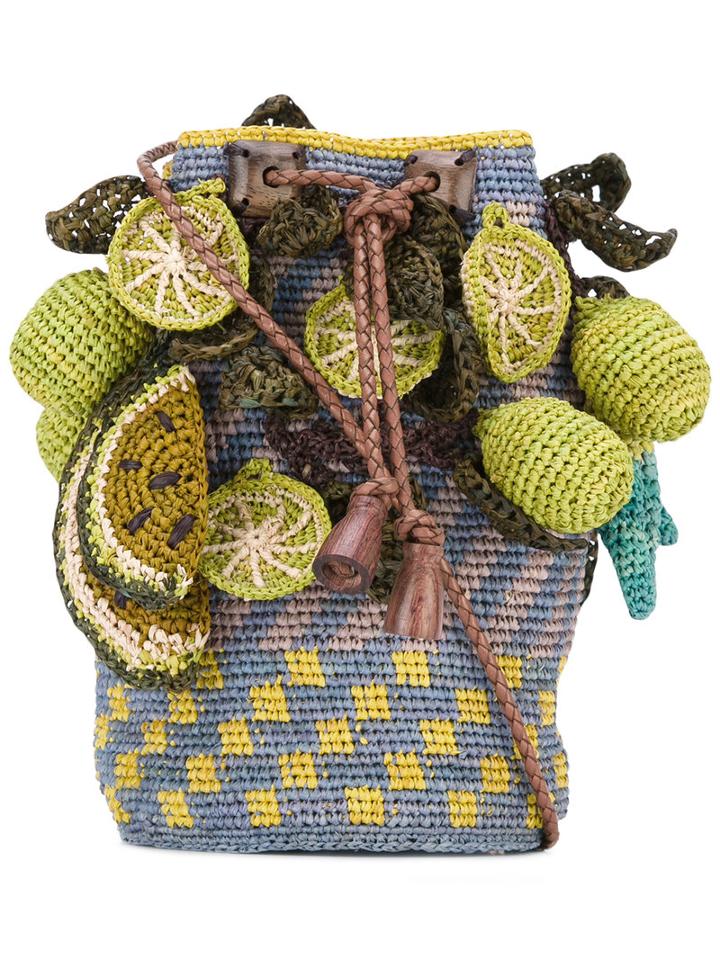 Jamin Puech - Tropical Fruit Shoulder Bag - Women - Raffia - One Size, Green, Raffia