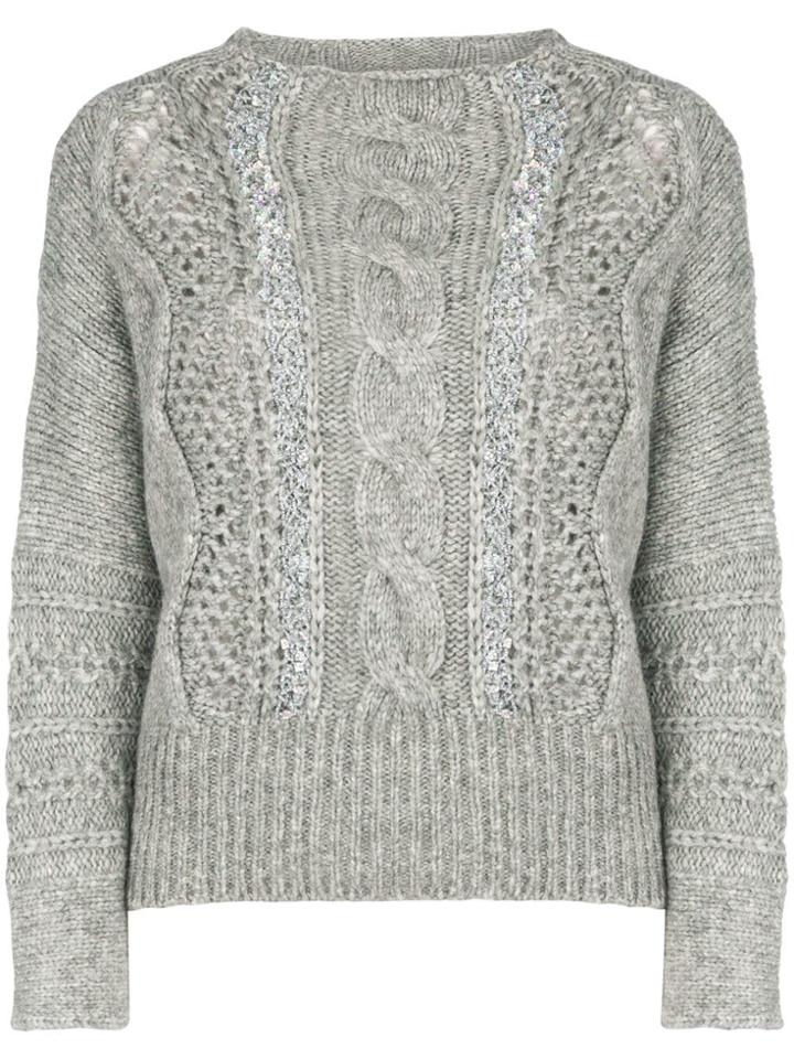 Ermanno Scervino Cable Knitted Jumper - Grey