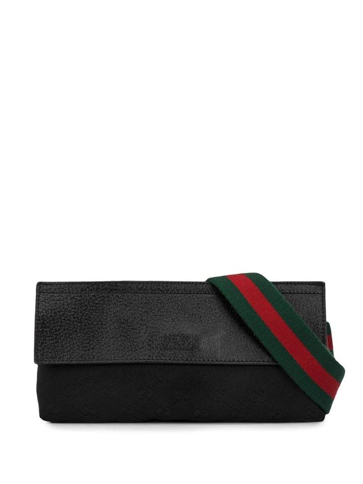 Gucci Pre-owned Web Strap Shoulder Bag - Black