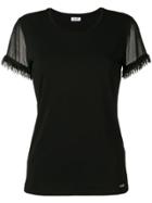 Liu Jo Embellished Sheer Sleeve Blouse - Black