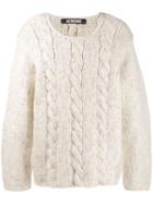 Jacquemus Chunky Cable Knit Jumper - Neutrals