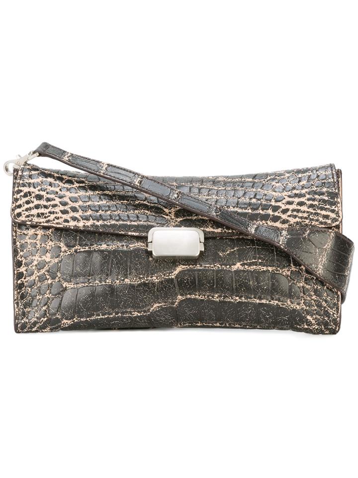 Giorgio Armani Vintage Embossed Effect Clutch Bag - Black