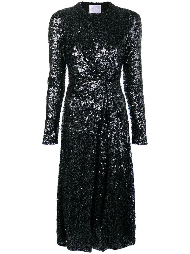 Galvan Side Slit Sequin Dress - Blue