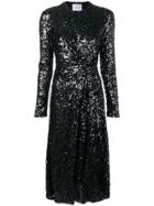Galvan Side Slit Sequin Dress - Blue