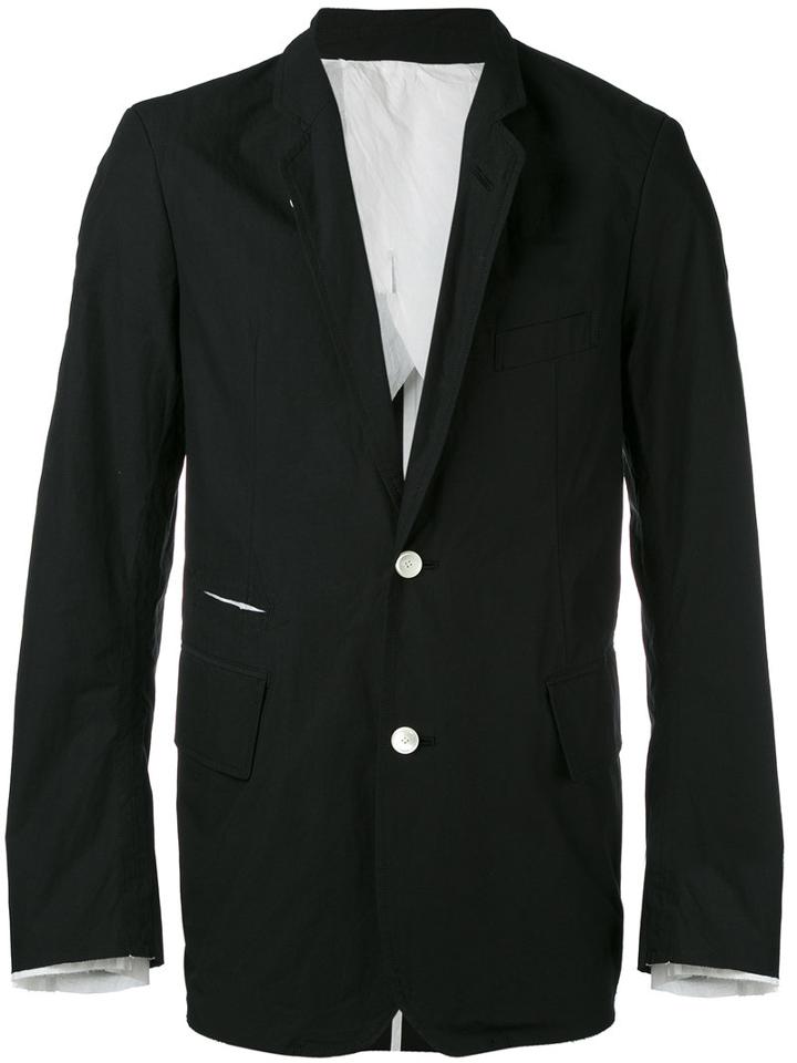 Takahiromiyashita The Soloist - Wardrobe Narrow Lapel Jacket - Men - Cotton - S, Black, Cotton