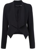 Alice+olivia Harvey Draped Jacket, Women's, Size: Large, Black, Polyester